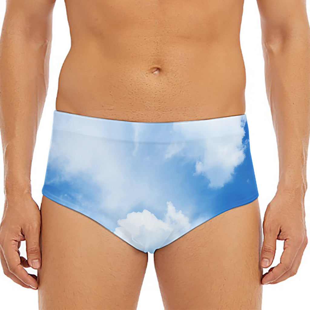 Sky Cloud Print Men's Triangle Swim Briefs