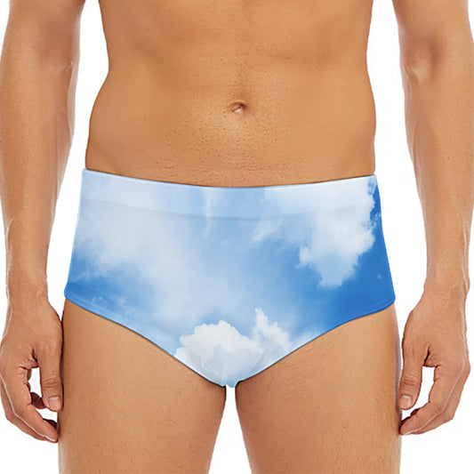 Sky Cloud Print Men's Triangle Swim Briefs