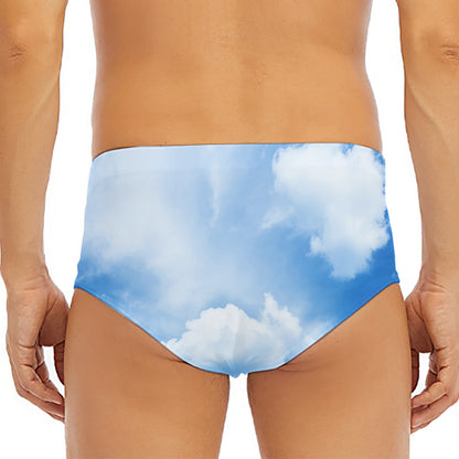Sky Cloud Print Men's Triangle Swim Briefs