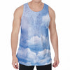 Sky Cloud Print Men's Velvet Tank Top