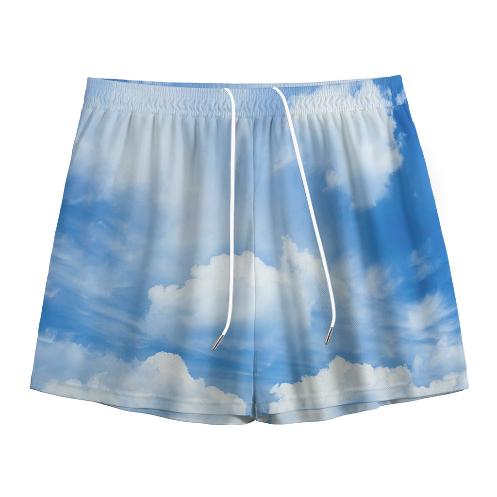 Sky Cloud Print Mesh Shorts