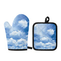 Sky Cloud Print Oven Mitt And Pot Holder Set