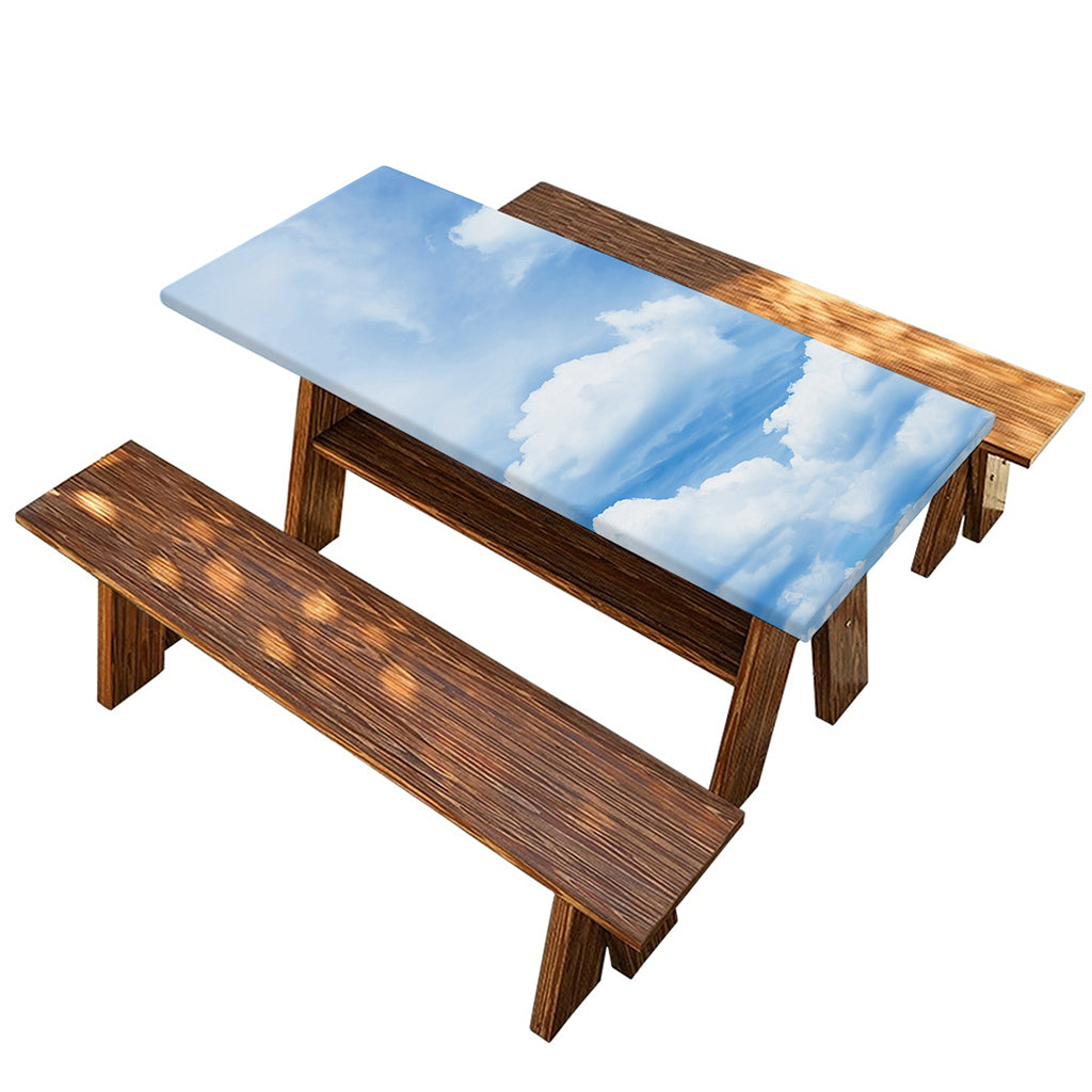 Sky Cloud Print Picnic Table Cover