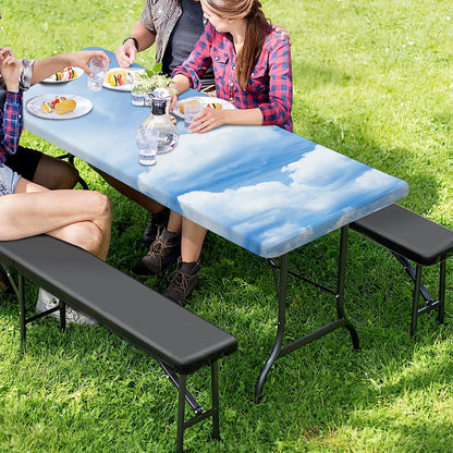Sky Cloud Print Picnic Table Cover