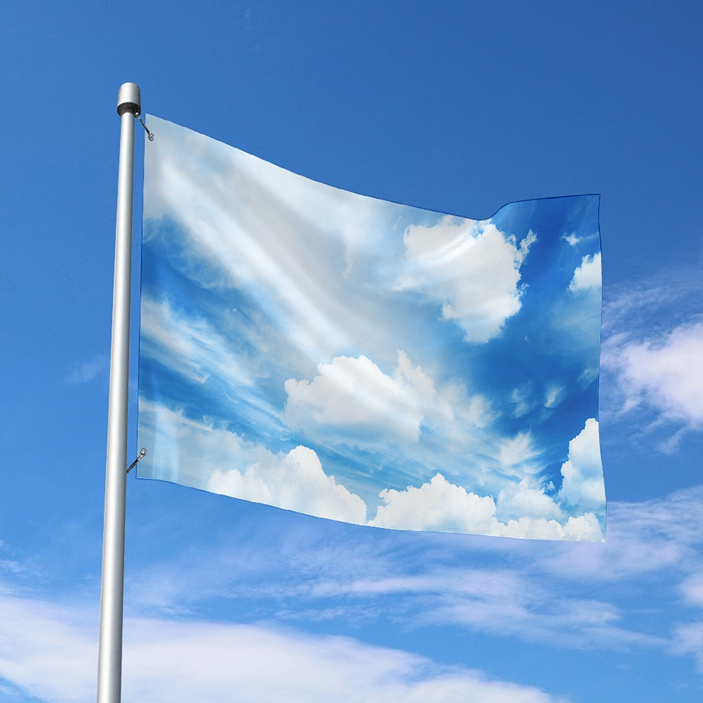 Sky Cloud Print Polyester Flag
