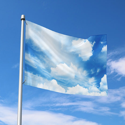 Sky Cloud Print Polyester Flag