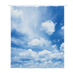 Sky Cloud Print Polyester Shower Curtain