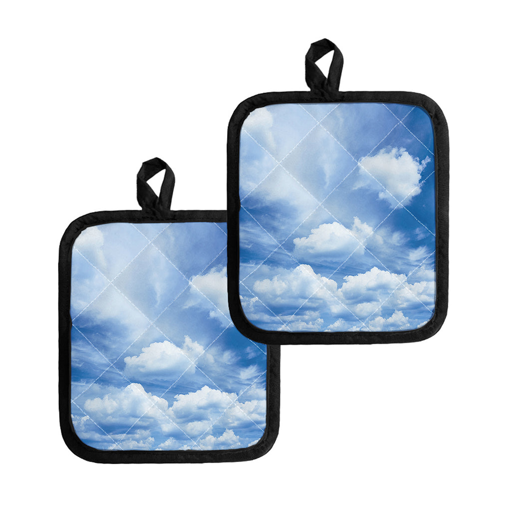 Sky Cloud Print Pot Holders