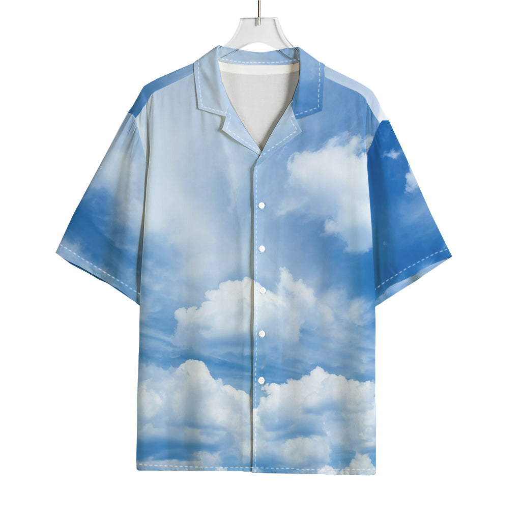 Sky Cloud Print Rayon Hawaiian Shirt