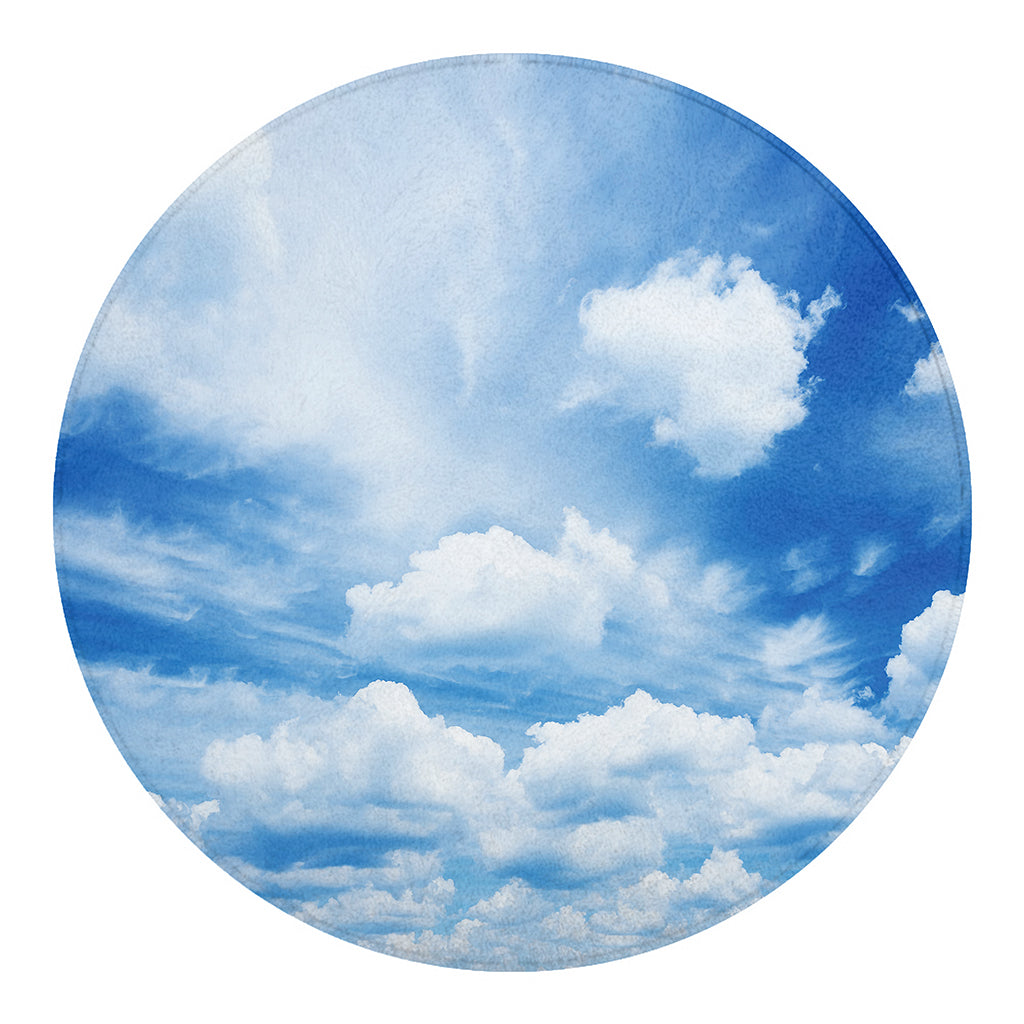 Sky Cloud Print Round Blanket