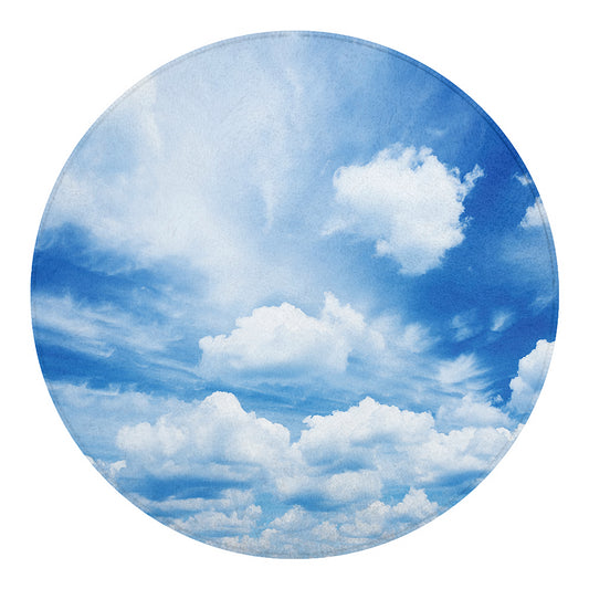 Sky Cloud Print Round Blanket