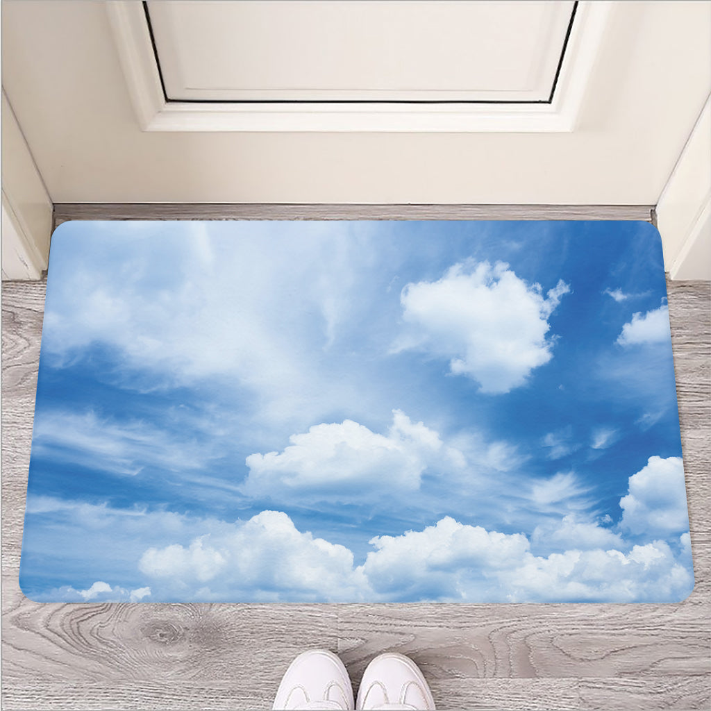 Sky Cloud Print Rubber Doormat