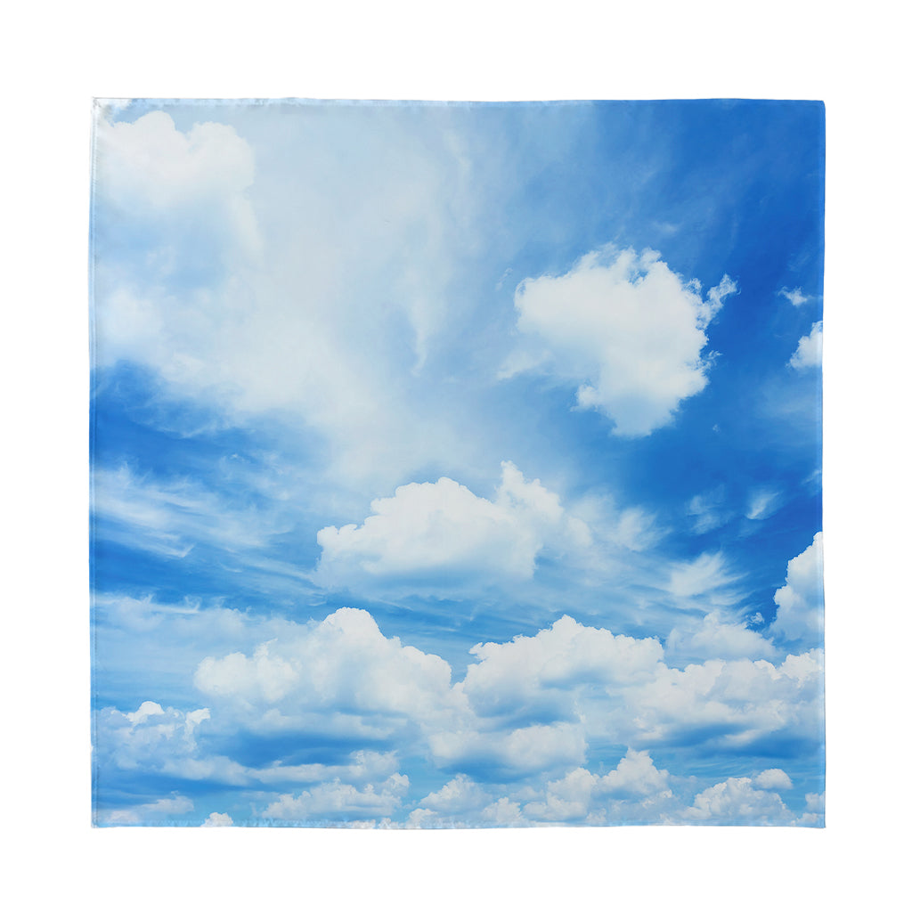 Sky Cloud Print Silk Bandana