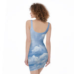 Sky Cloud Print Sleeveless Bodycon Dress