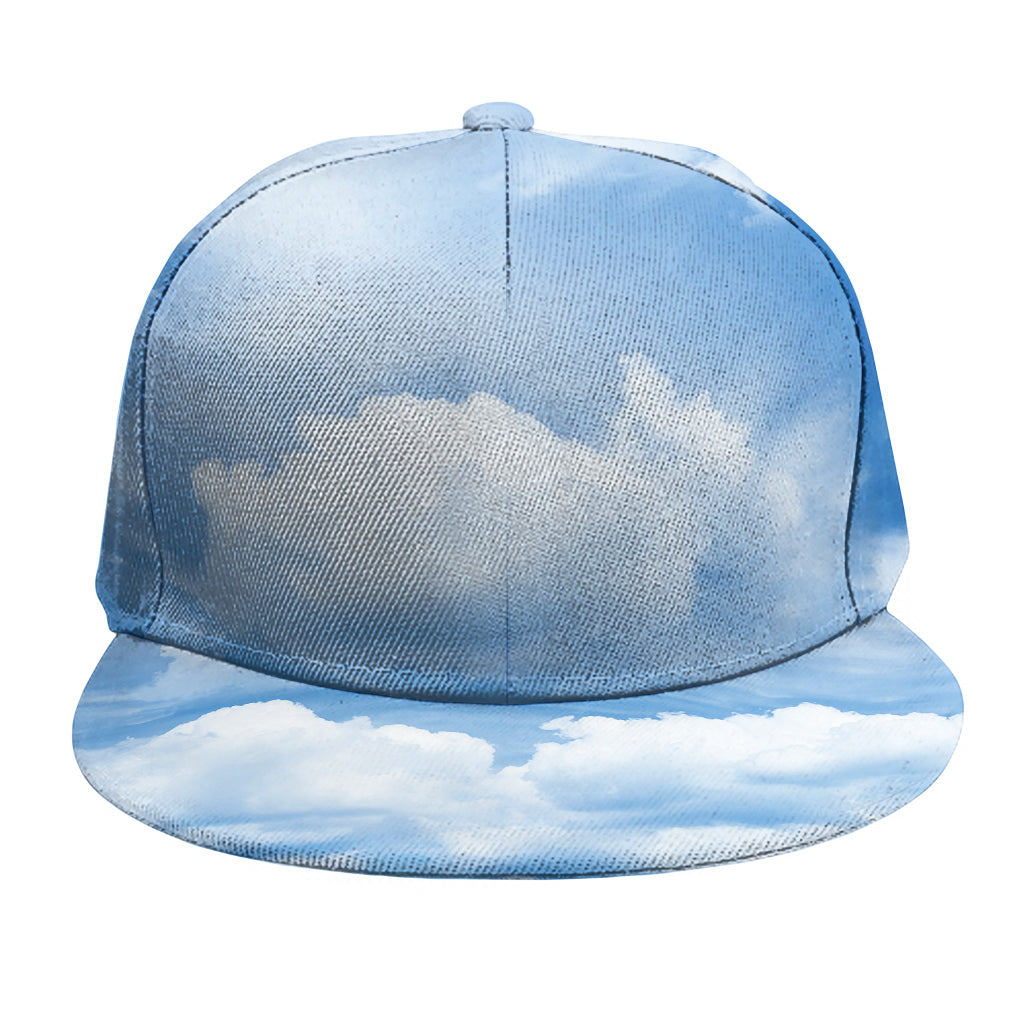 Sky Cloud Print Snapback Cap