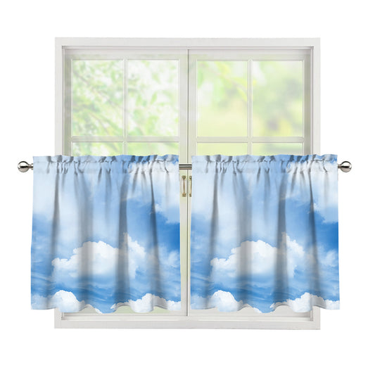 Sky Cloud Print Tier Curtains
