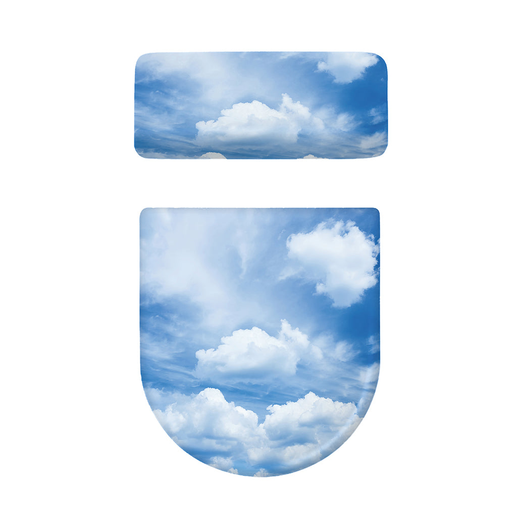 Sky Cloud Print Toilet Lid And Tank Cover Set