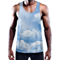 Sky Cloud Print Men's Workout Tank Top