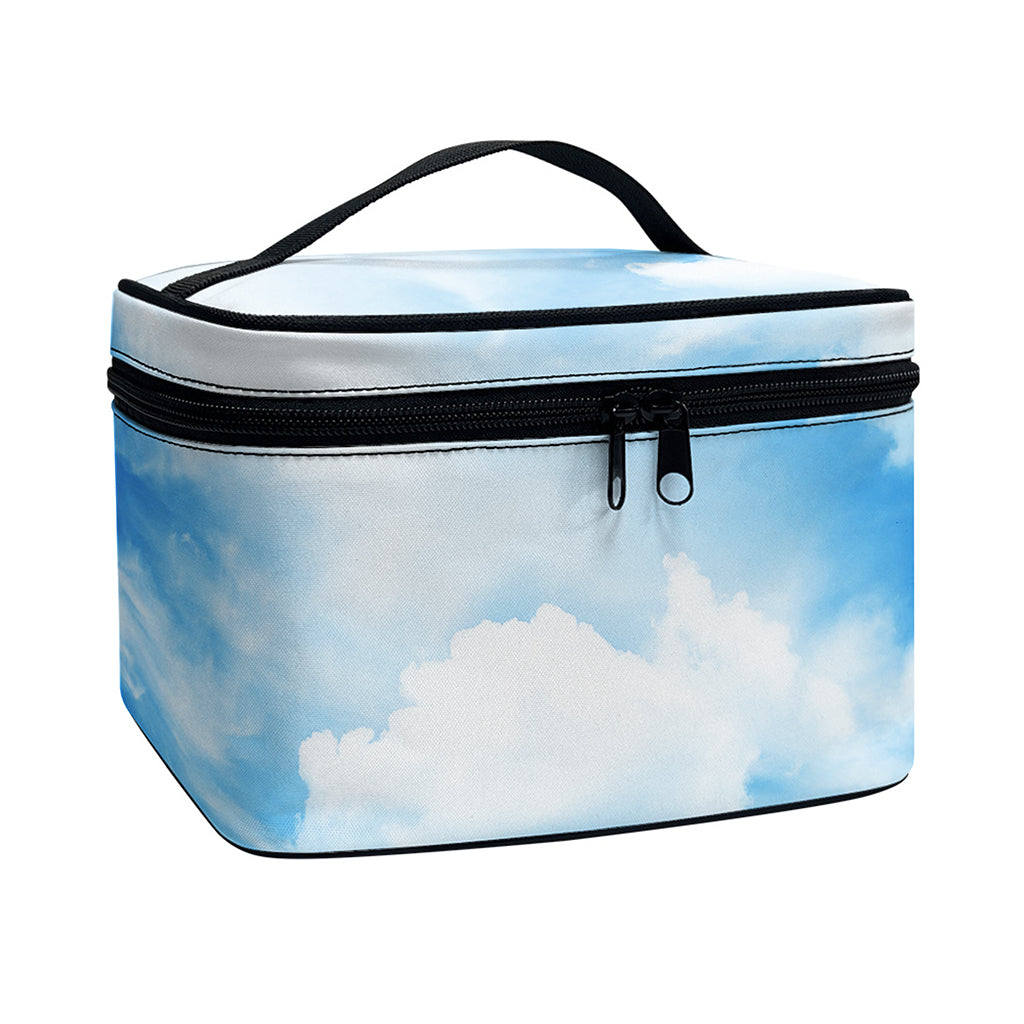 Sky Cloud Print Travel Makeup Bag