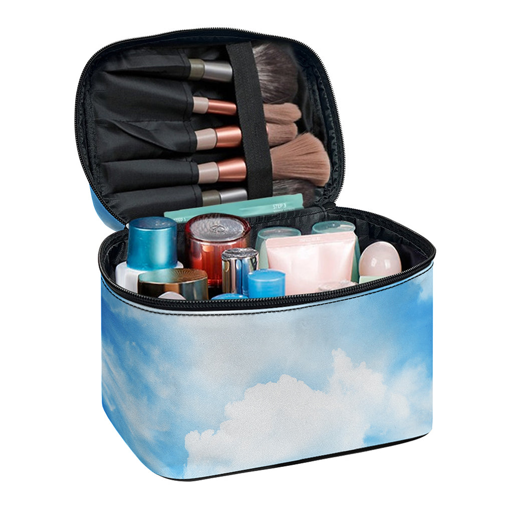 Sky Cloud Print Travel Makeup Bag