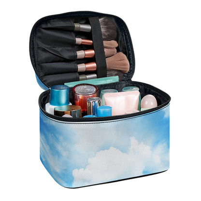 Sky Cloud Print Travel Makeup Bag