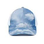 Sky Cloud Print White Mesh Trucker Cap