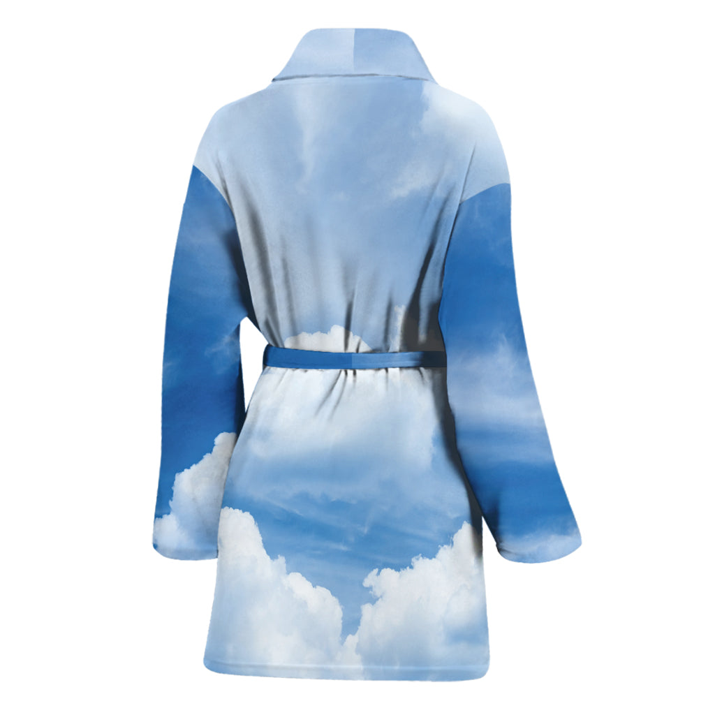 Sky Cloud Print Women's Bathrobe