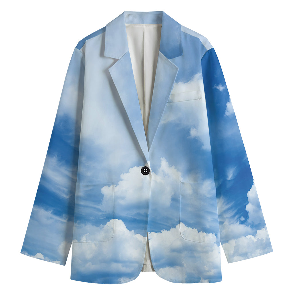 Sky Cloud Print Women's Blazer