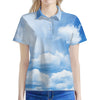 Sky Cloud Print Women's Polo Shirt