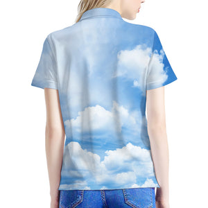 Sky Cloud Print Women's Polo Shirt