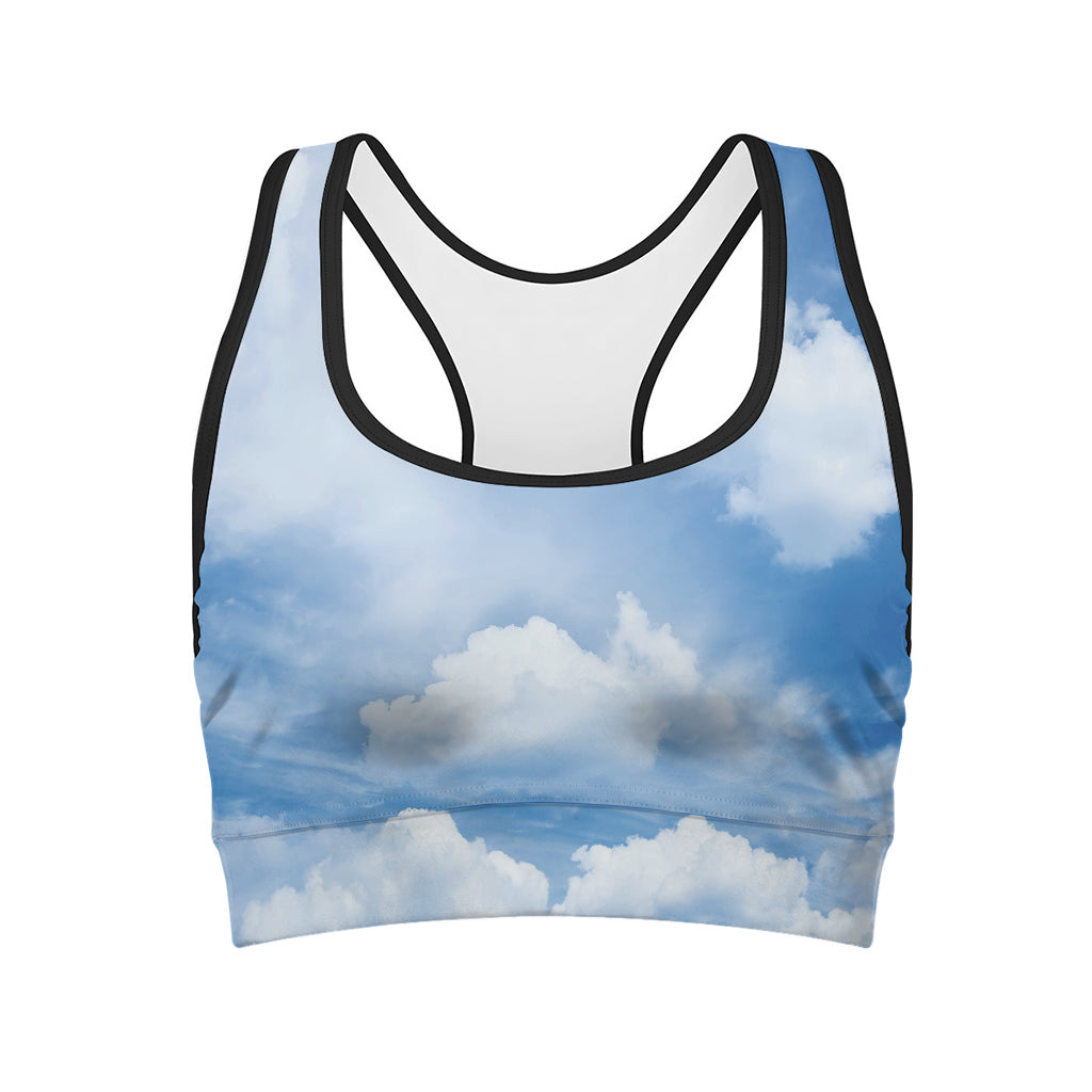 Sky Cloud Print Women's Sports Bra