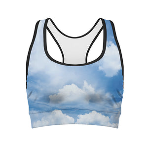 Sky Cloud Print Women's Sports Bra