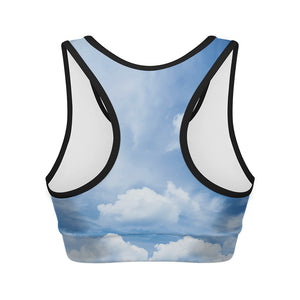 Sky Cloud Print Women's Sports Bra