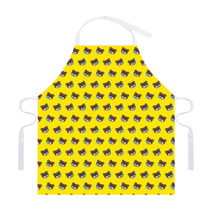 Sleeping Bear Emoji Pattern Print Adjustable Apron