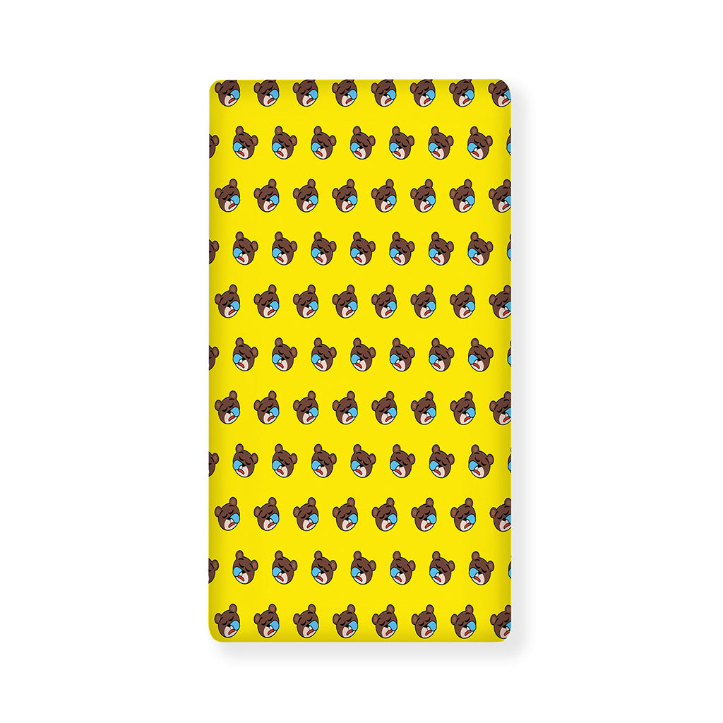 Sleeping Bear Emoji Pattern Print Baby Crib Sheet