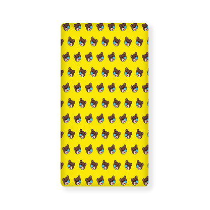 Sleeping Bear Emoji Pattern Print Baby Crib Sheet