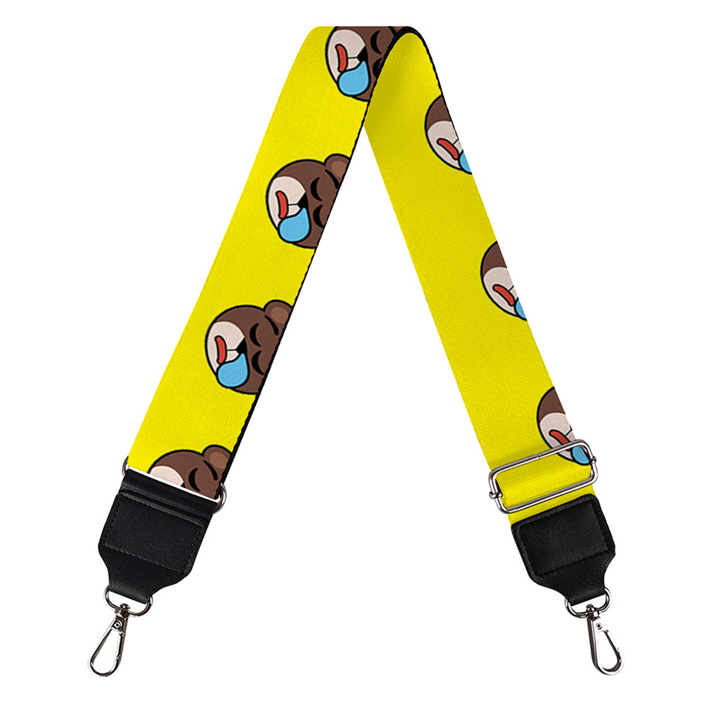 Sleeping Bear Emoji Pattern Print Bag Strap