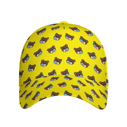 Sleeping Bear Emoji Pattern Print Baseball Cap