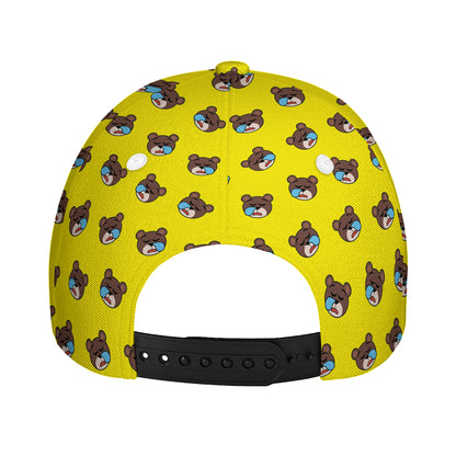 Sleeping Bear Emoji Pattern Print Baseball Cap