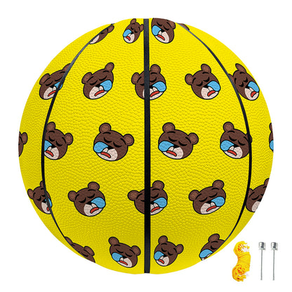 Sleeping Bear Emoji Pattern Print Basketball