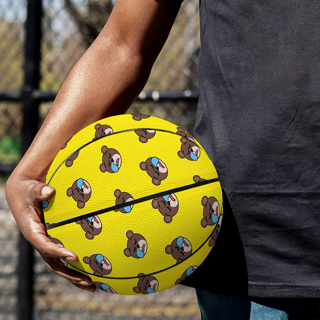 Sleeping Bear Emoji Pattern Print Basketball