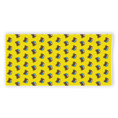 Sleeping Bear Emoji Pattern Print Beach Towel
