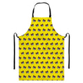 Sleeping Bear Emoji Pattern Print Bib Apron With Pocket