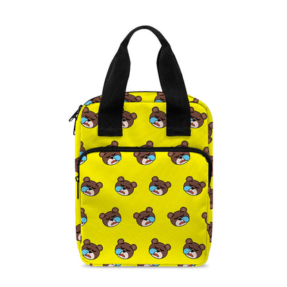 Sleeping Bear Emoji Pattern Print Bible Tote Bag