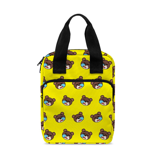 Sleeping Bear Emoji Pattern Print Bible Tote Bag
