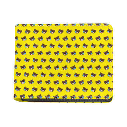 Sleeping Bear Emoji Pattern Print Bifold Wallet