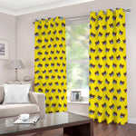 Sleeping Bear Emoji Pattern Print Blackout Grommet Curtains