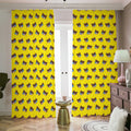 Sleeping Bear Emoji Pattern Print Dimout Pencil Pleat Curtains