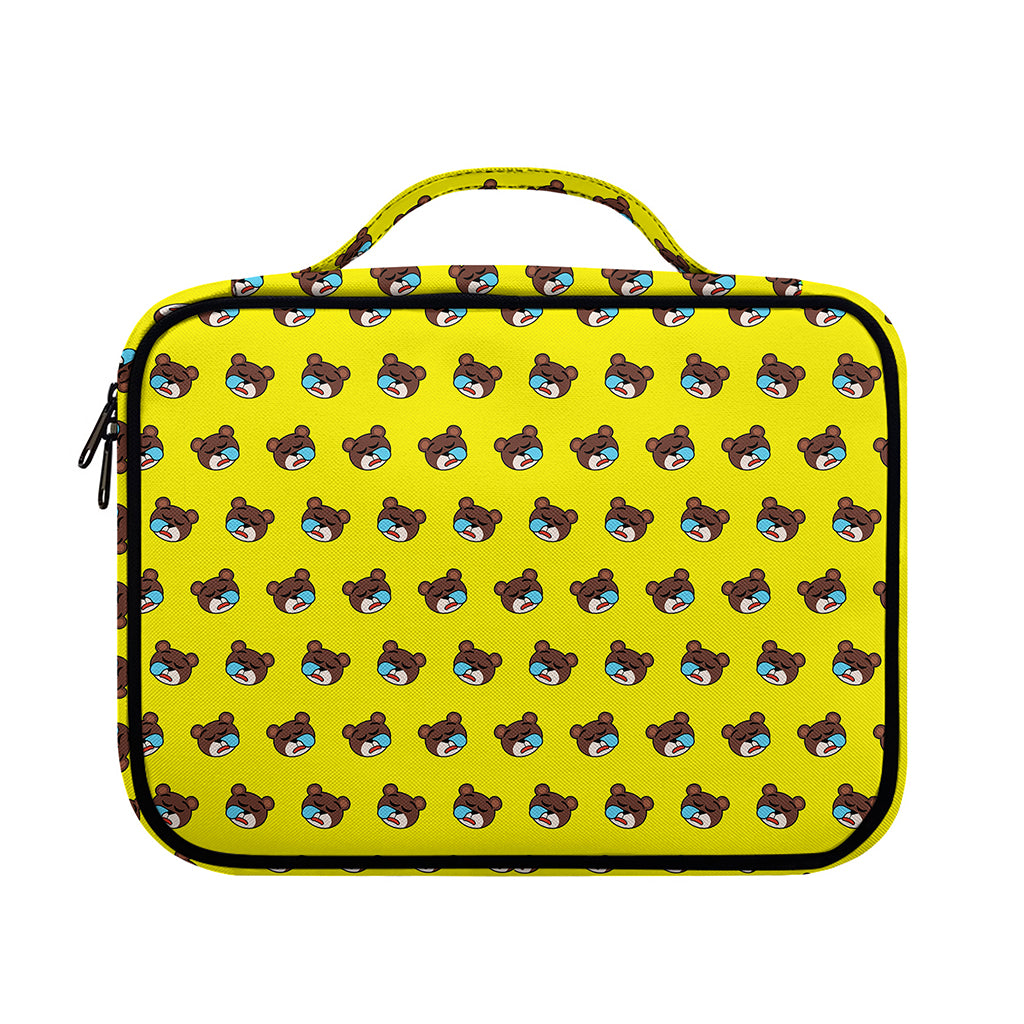 Sleeping Bear Emoji Pattern Print Briefcase Bible Bag