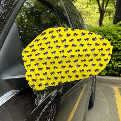 Sleeping Bear Emoji Pattern Print Car Side Mirror Covers